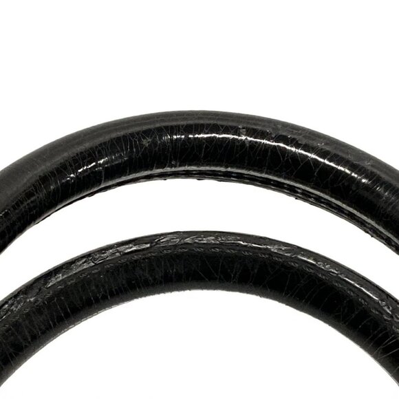 Auth DIOR/ChristianDior Trotteur Black Cream Dark Gray PVC Patent Leather - Picture 6 of 16